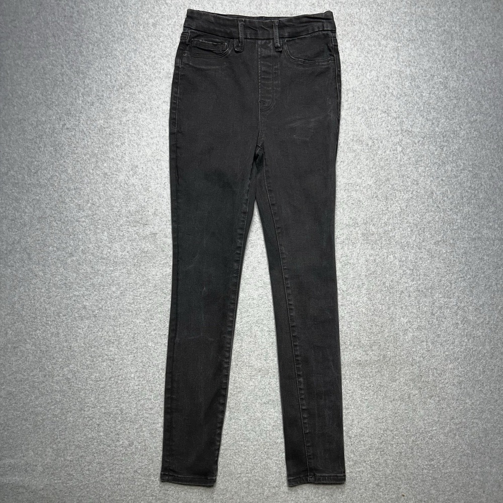 Good American Good Legs Skinny Jeans Womens 0 Black High Rise‎ Stretch Denim - Picture 4 of 12